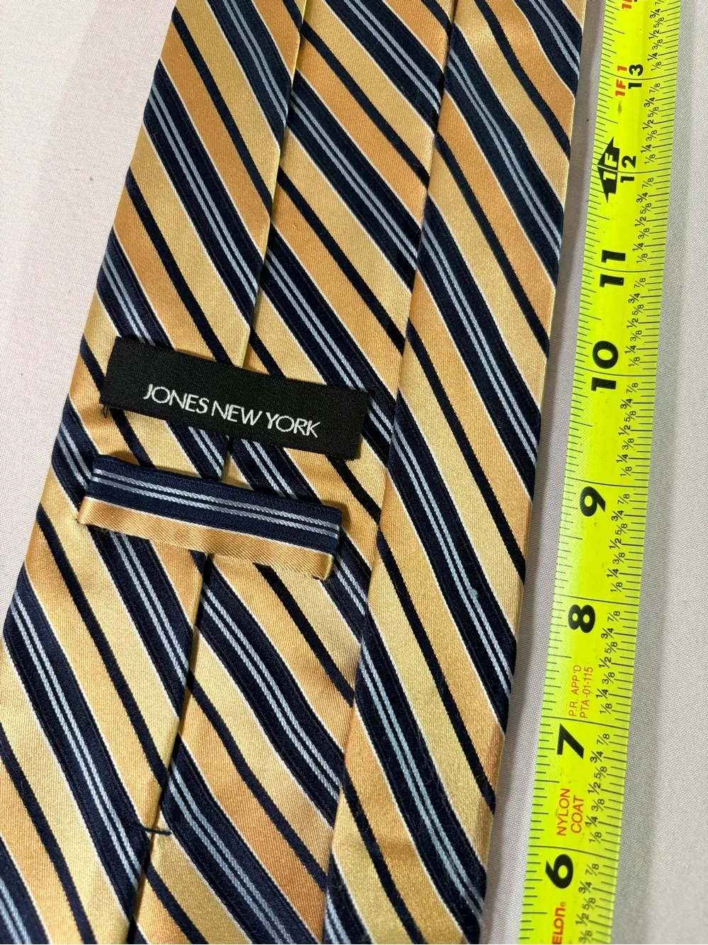 Classic Men's Striped Tie in Gold and Black
